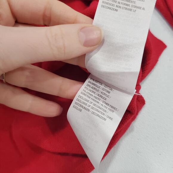 Quacker Factory Sweater Womens 1X Red Reindeer Sequin Christmas Holiday Pullover - Picture 6 of 9